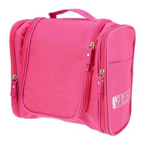 1 Pcs Oxford Cloth Waterproof Travel Makeup Toiletry Bag Rose Red